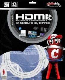 Cabo HDMI 2.0 4K Ultra HD 3D Branco 2 Metros