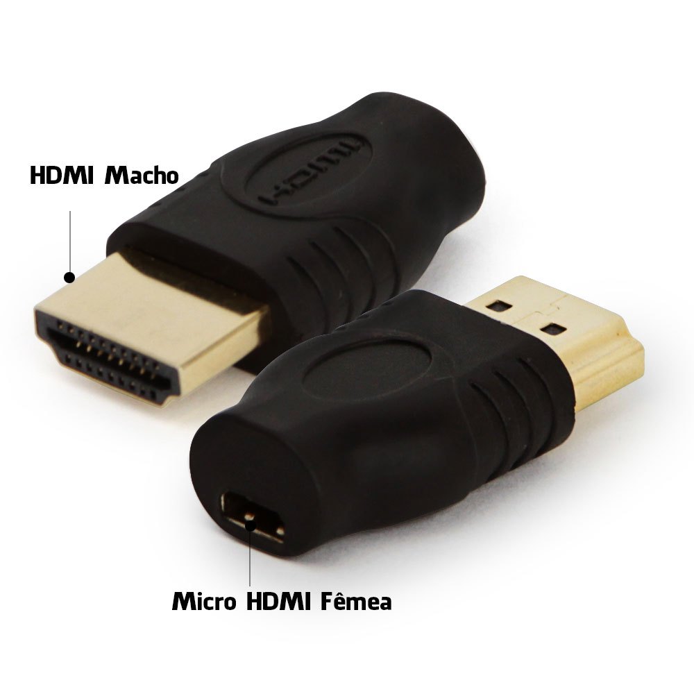 Adaptador Micro Hdmi Femea Para Hdmi Macho - Adaptador Micro Hdmi - Conexão  sem limites