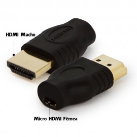 Adaptador Cabo HDMI 1.4 Macho para Micro HDMI Fmea Placidostore